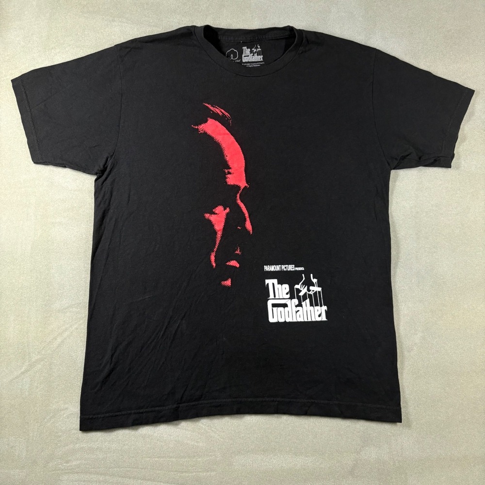 The Godfather Movie Graphic T-Shirt Mens Large Black Red Vito Corleone Paramount